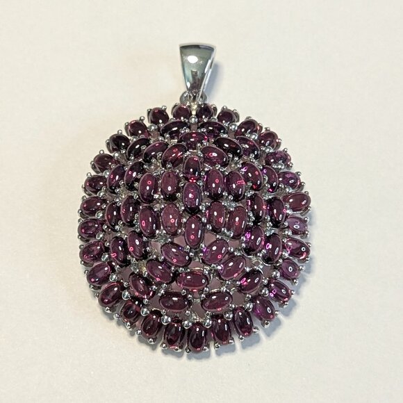 Pendant HUGE Raspberry Rhodolite Garnet 925 - Picture 1 of 6